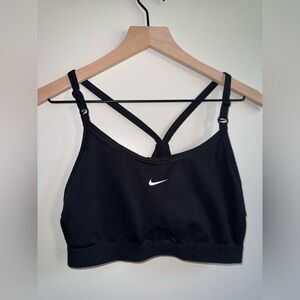 Nike Sports Bra Women Size Large Black Polyester Spandex